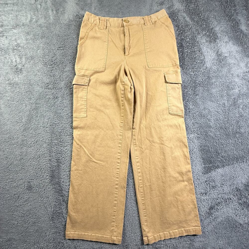 Rewind Womens 11 Cargo Pants Wide Leg Brown Tan Cotton Spandex Stretch 30W